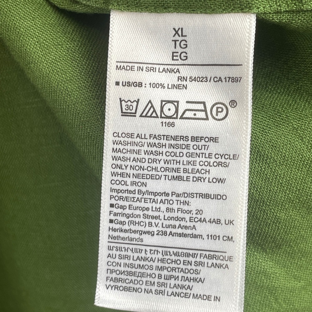 Banana Republic Womens XL Green 100% Linen LS Perfect Shirt Button Down Earthy - Picture 5 of 8